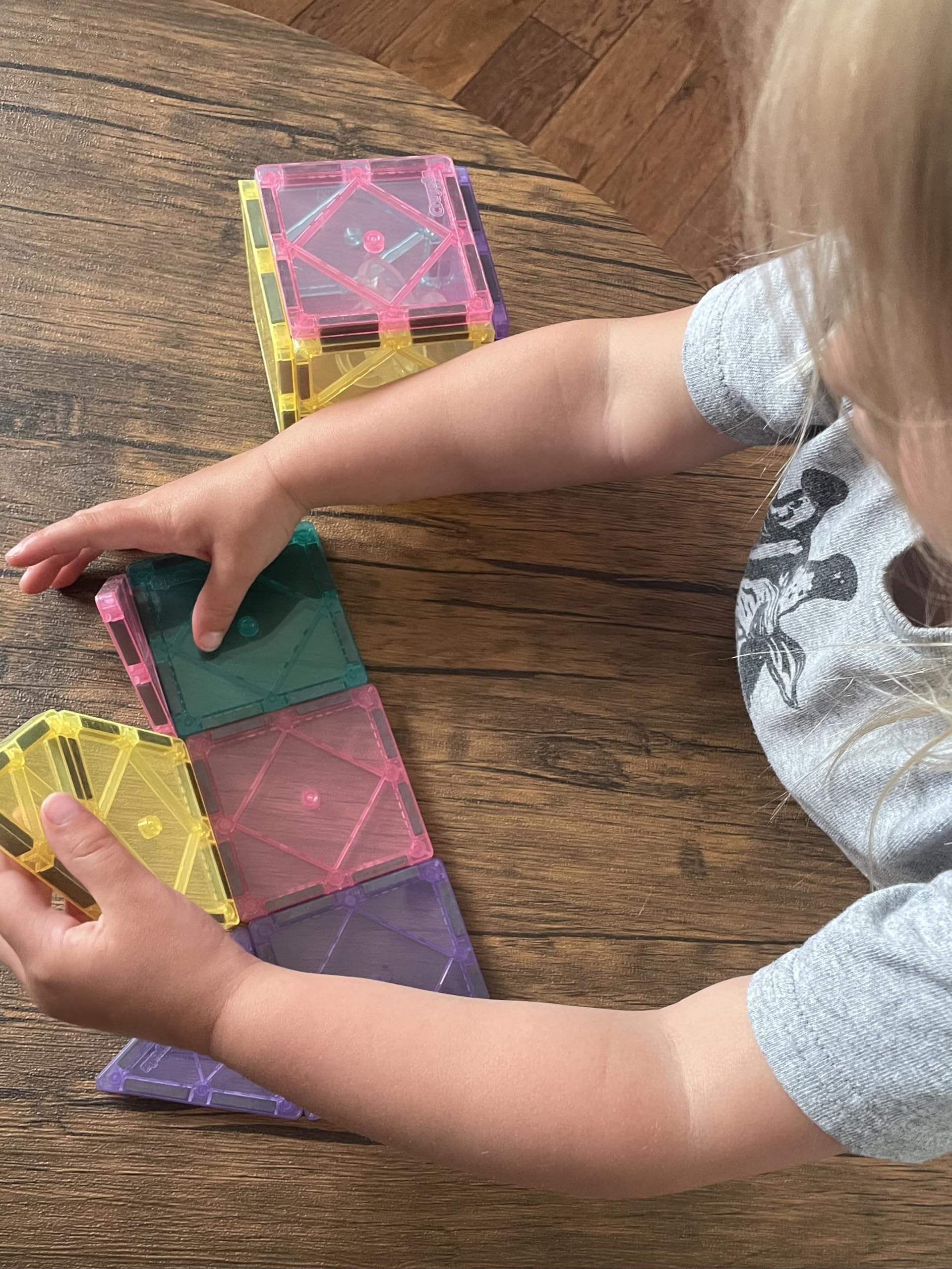 CreateOn Crayola Magnetic Tiles, Building Set for Kids, Magnetic Building Toys for Kids, STEM Travel, Easter Basket Gift for Boys and Girls Ages 3+