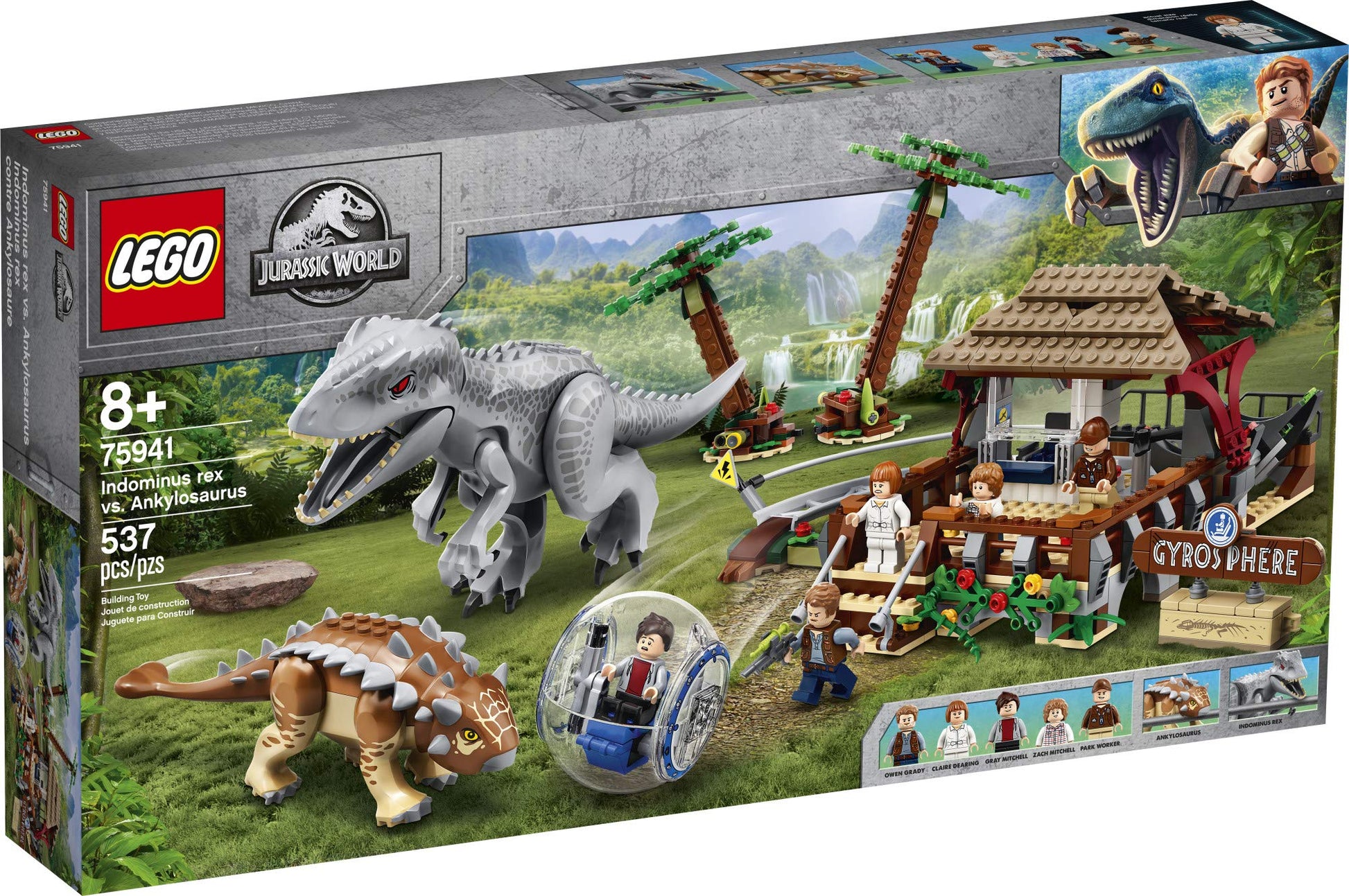LEGO Jurassic World Indominus rex vs. Ankylosaurus 75941 Awesome Dinosaur Building Toy for Kids, Featuring Jurassic World Character Minifigures for