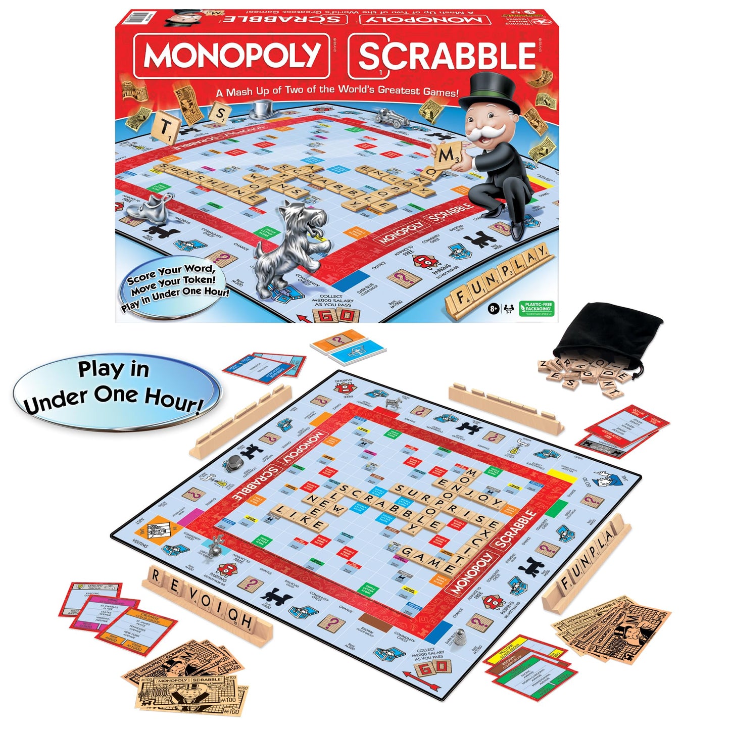 Monopoly Scrabble, Game Mash Up, by Winning Moves Games USA