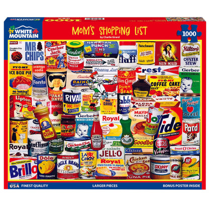 White Mountain 1000 Piece Jigsaw Puzzle, Mom's Shopping List