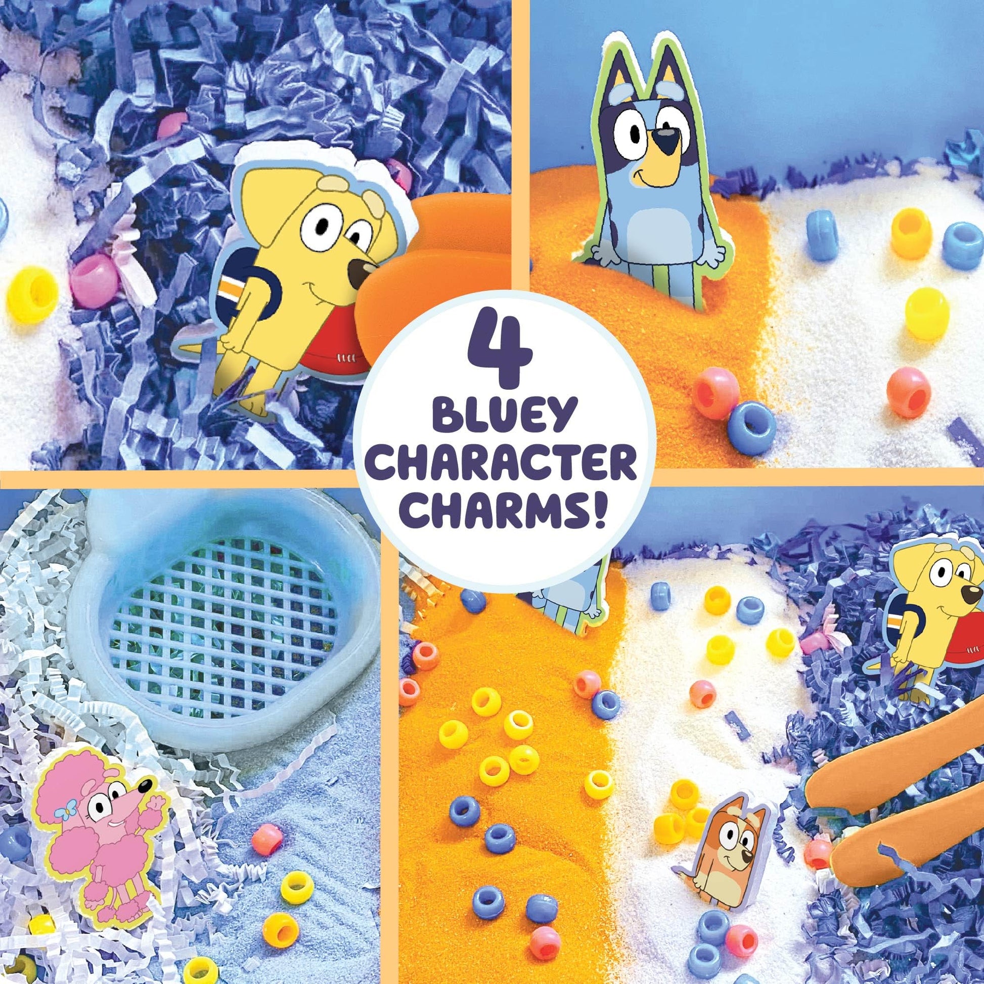 Official Bluey Seek & Find Sensory Bin, Ready-to-Use Sensory Toys, Sensory Bin for Kids with Lid, Play Sand, Scoops & Tongs, Exclusive Toys