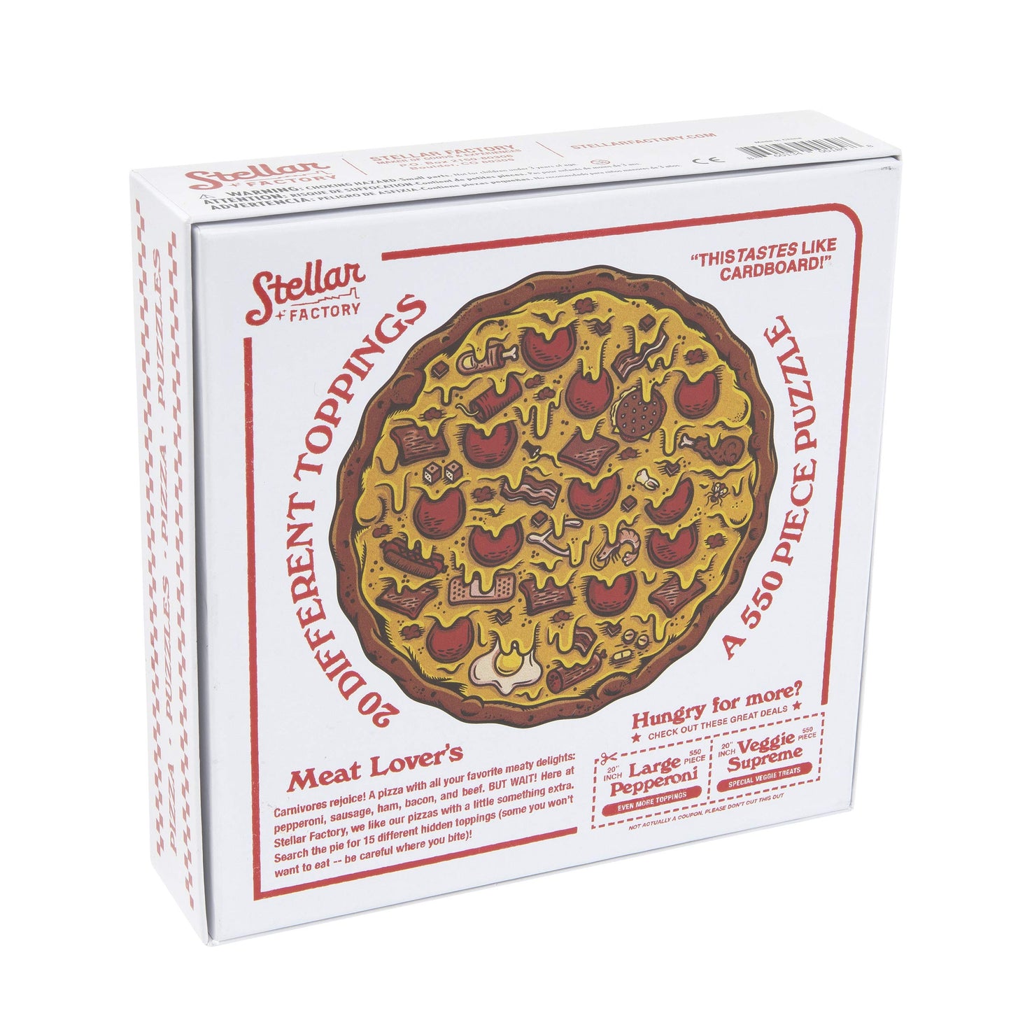 Stellar Factory Pizza Puzzles Meat Lovers, 550-Piece Jigsaw Puzzle, 20"