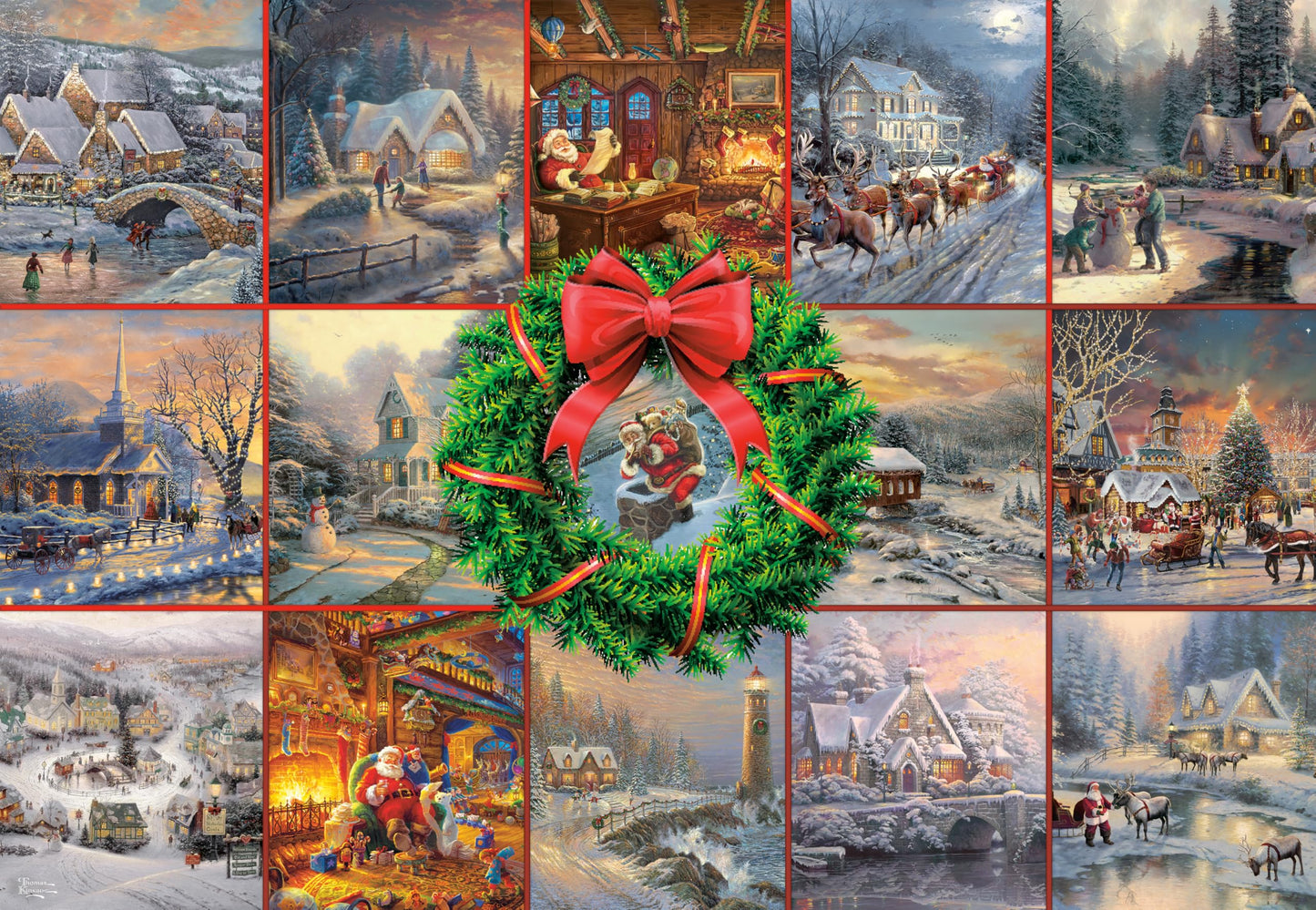 Buffalo Games - Thomas Kinkade Winter Collage - 2000 Piece Jigsaw Puzzle