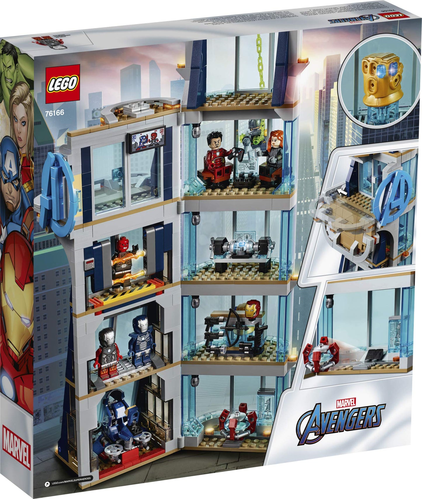 LEGO Marvel Avengers: Avengers Tower Battle 76166 Collectible Building Toy with Action Scenes and Superhero Minifigures; Cool Holiday or Birthday Gift