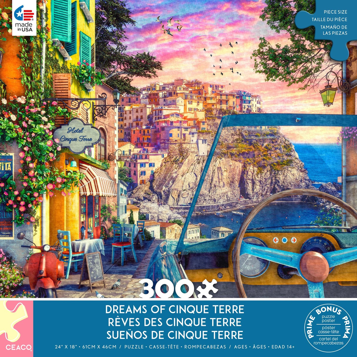 Ceaco - Dreams of Cinque Terre - 300 Large Piece Jigsaw Puzzle for Adults