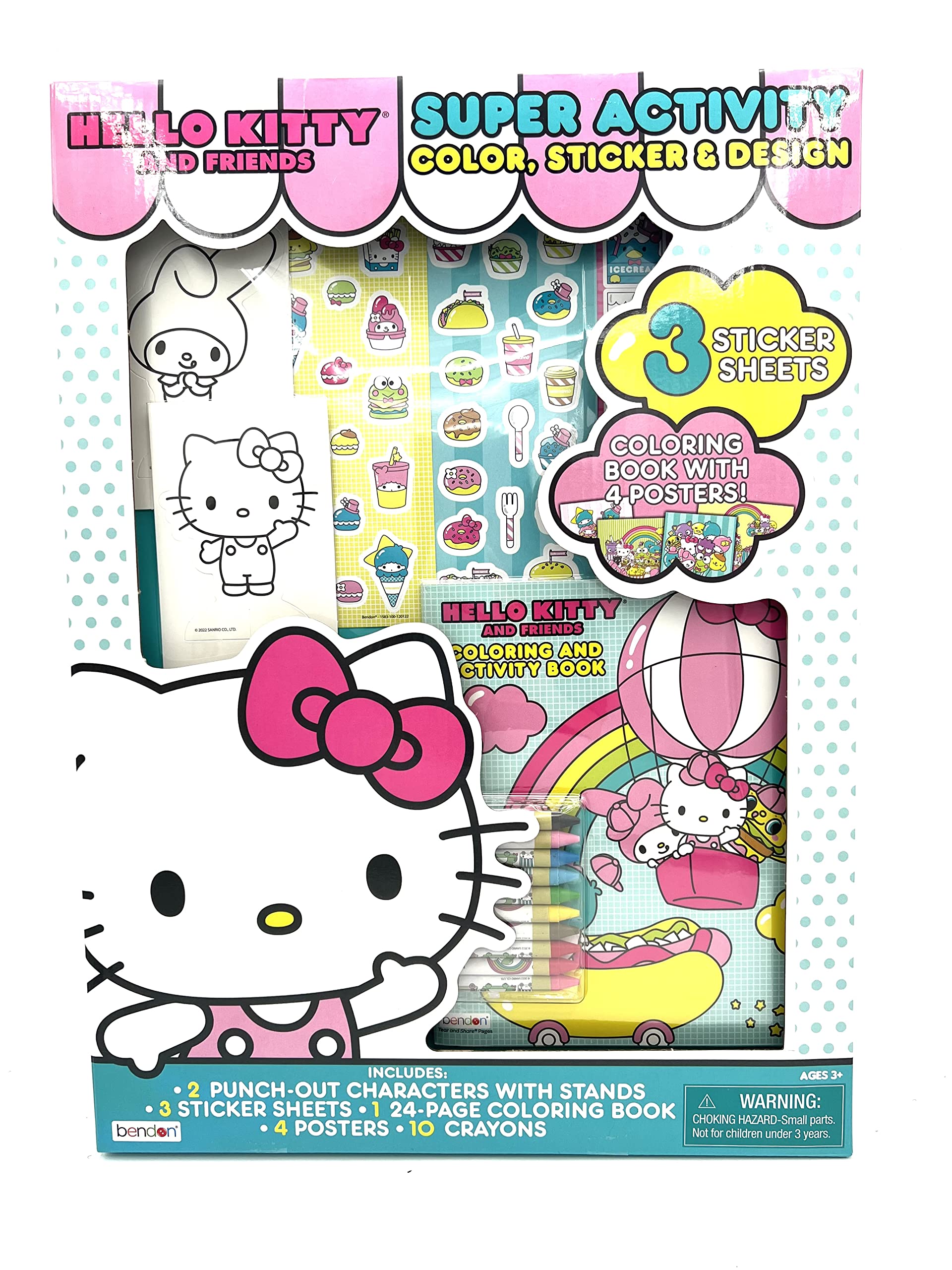 Hello Kitty Super Acitivty Set for Kids, Girls - Bundle with Color, Sticker, Posters and Design