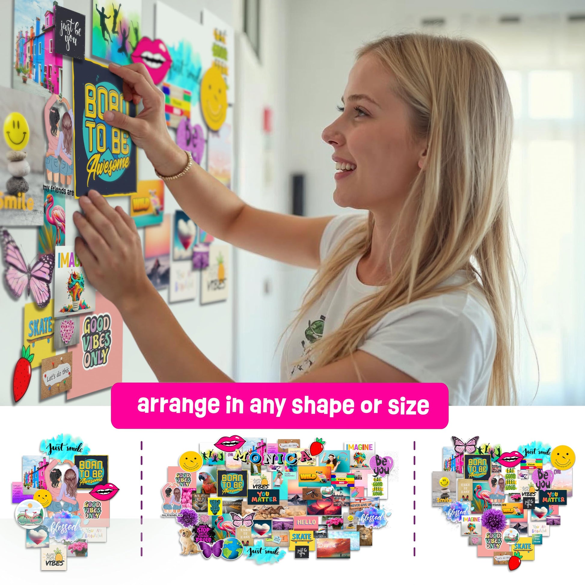 Wall Collage Kit for Teen & Tween Girls - Teenage Girl Room Decor 10 11 12 13 14 15 16 Year Old Girl Gifts - 1000+ Piece DIY Crafts Kit 10-16 Years