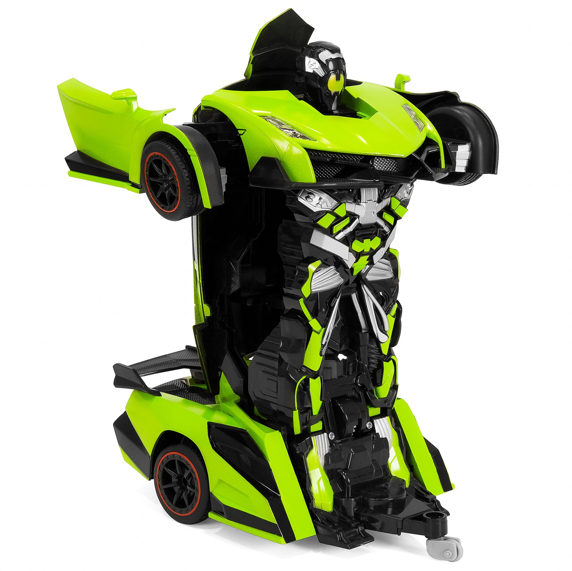 Best Choice Products 1:16 Scale Kids Transforming RC Robot Race Car w/ LED Lights, Green