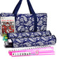 Mose Cafolo American Mahjong Set, Blue Paisley Carrying Bag,166 Premium White Tiles,4 All-in-One Color Rack/Pushers Complete Mahjong Tiles Set (Ma