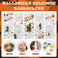 Labeol 2 Pack Halloween Tablecloth, 108"x 54" Halloween Coloring Tablecloth for Kids, Pumpkin Ghost Bat Castle Coloring Table Cover for Winter Party