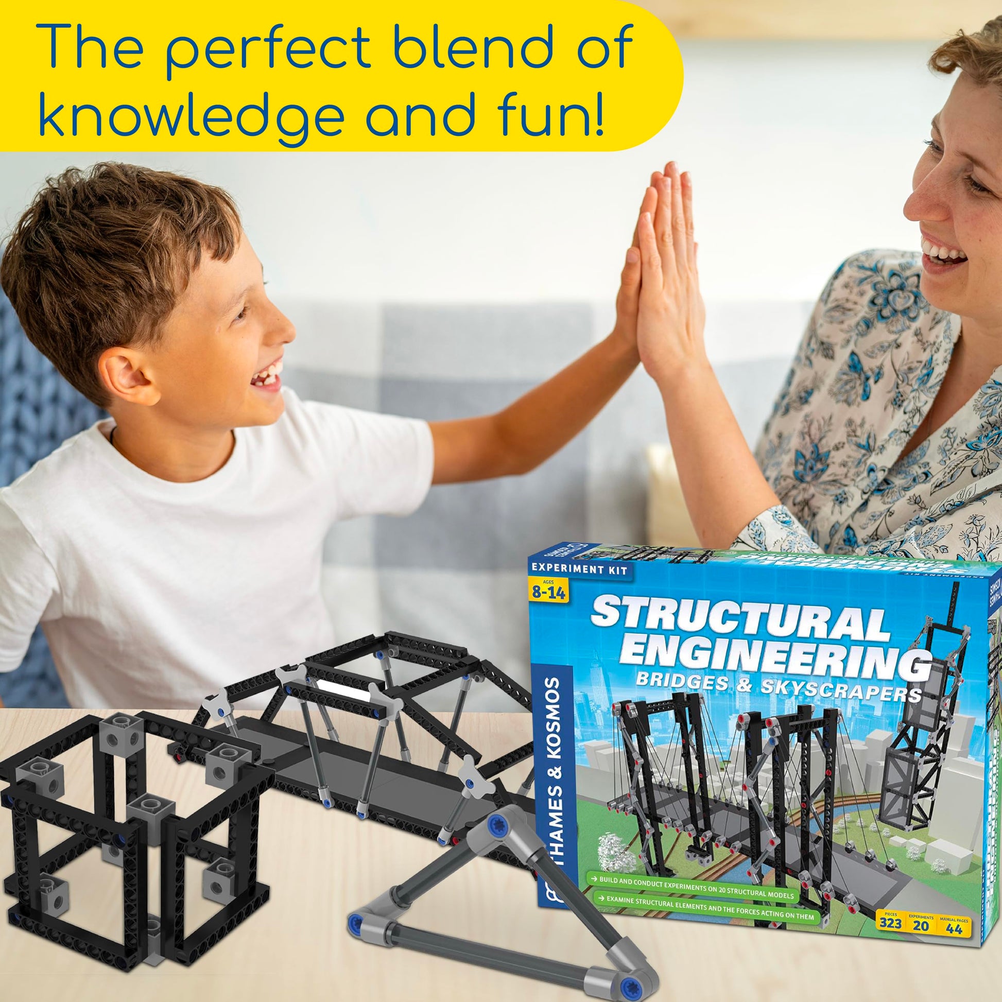 Thames & Kosmos | Structural Engineering: Bridges & Skyscrapers | Science & Engineering Kit | Build 20 Models | Learn about Force, Load, Compression