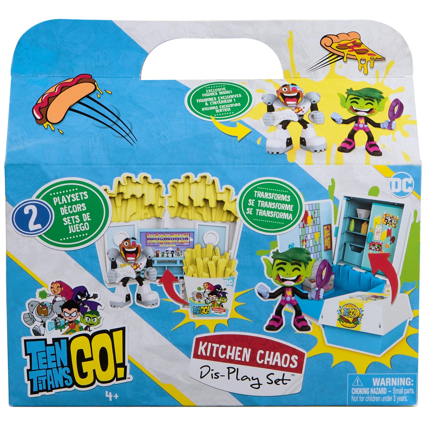 Spin Master Teen Titans Go! Kitchen Chaos Dis-Play Set with Beast Boy and Cyborg Figures and Accessories, Playset Kids Toys for Boys and Girls 4