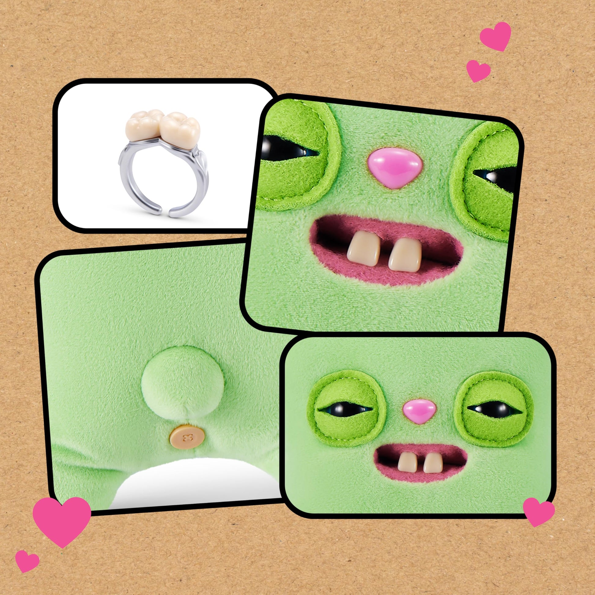 Fuggler Wedding Fuggs 9-Inch Plush 2-Pack by ZURU - Funny Ugly Monster Stuffed Animals with Human-Like Teeth & Tooth Ring, Collectible Plush for Kids