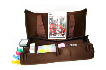 HNDTEK 166 Tiles American Mahjong Set Soft Bag with Combo Rack (Coffee)