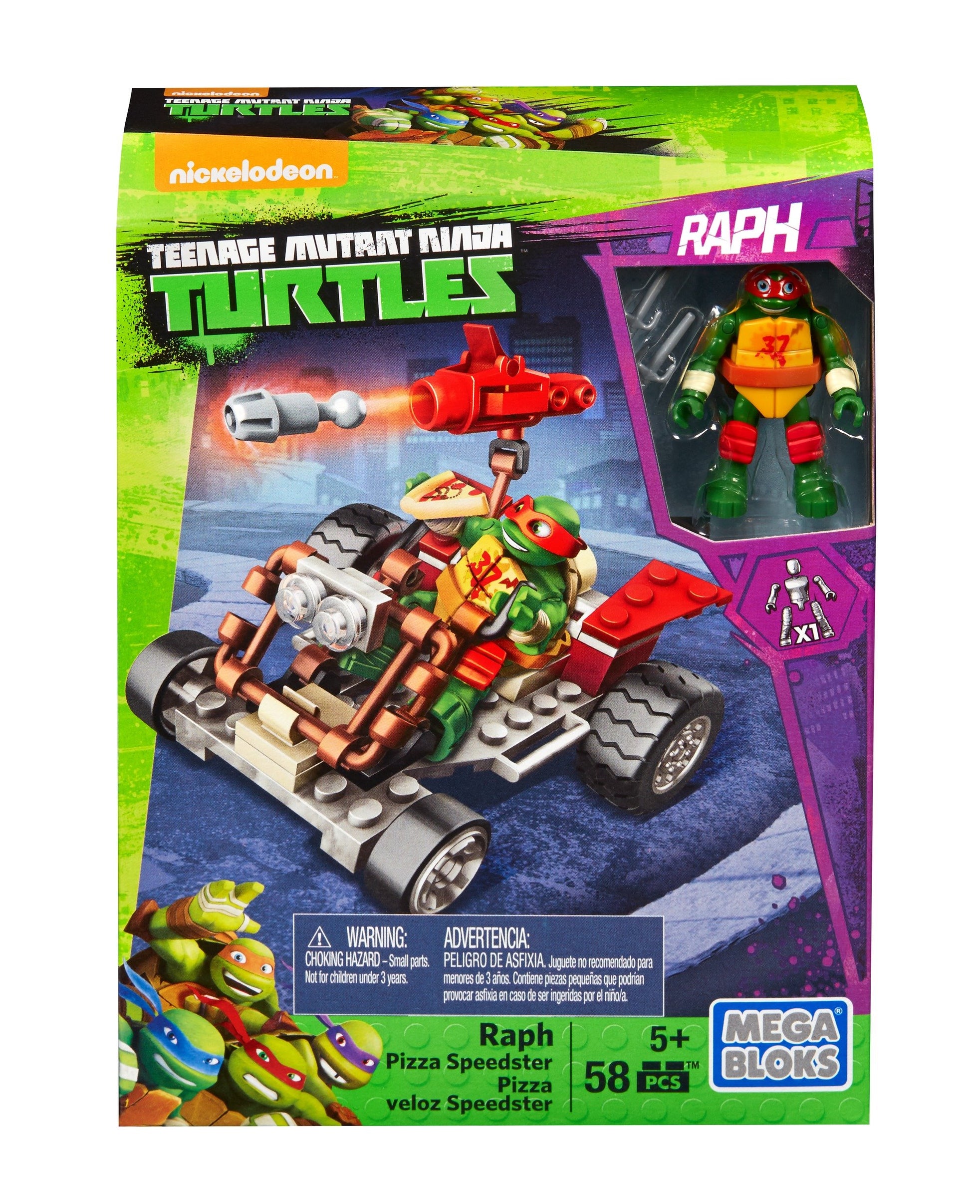 Mega Bloks Teenage Mutant Ninja Turtles Ninja Racers, Raphael Pizza Speedster