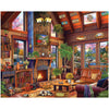 White Mountain 1000 Piece Jigsaw Puzzle Fall Scenic Lake, Wilderness Cabin