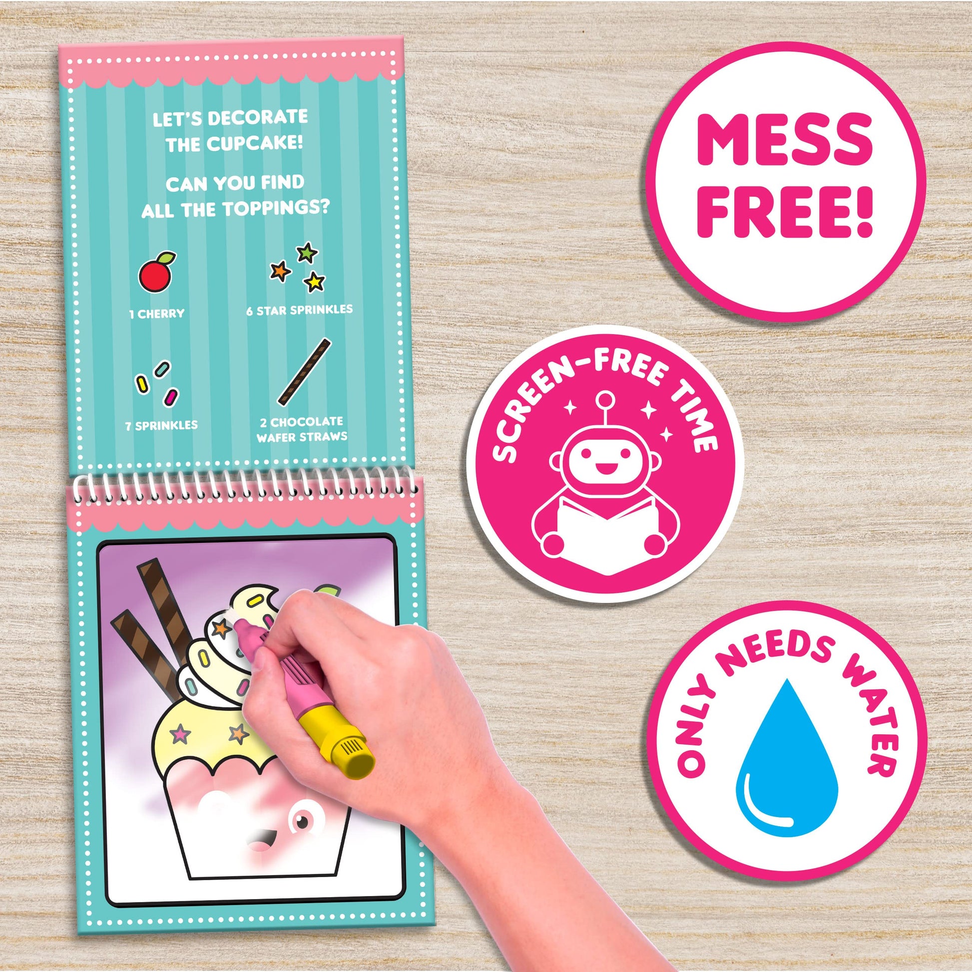 Scent Masters Water Magic (2Pack - Cupcake and Donut) - Patented Gourmet Scented Reusable Water Reveal Activity Pads - No Mess, All Fun by Scentco