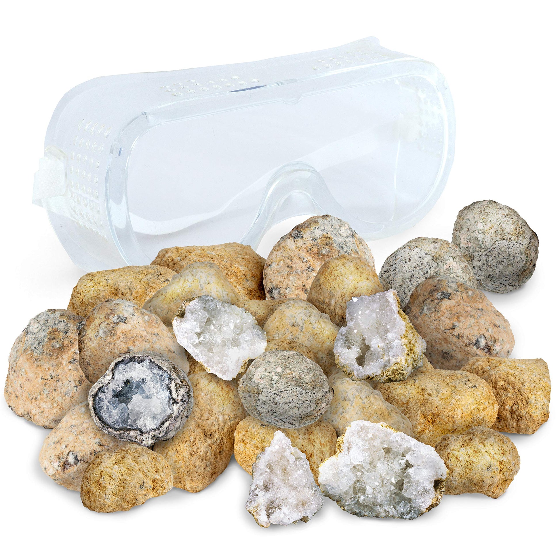 25 Break Your Own Large Premium Moroccan Geodes with Safety Goggles