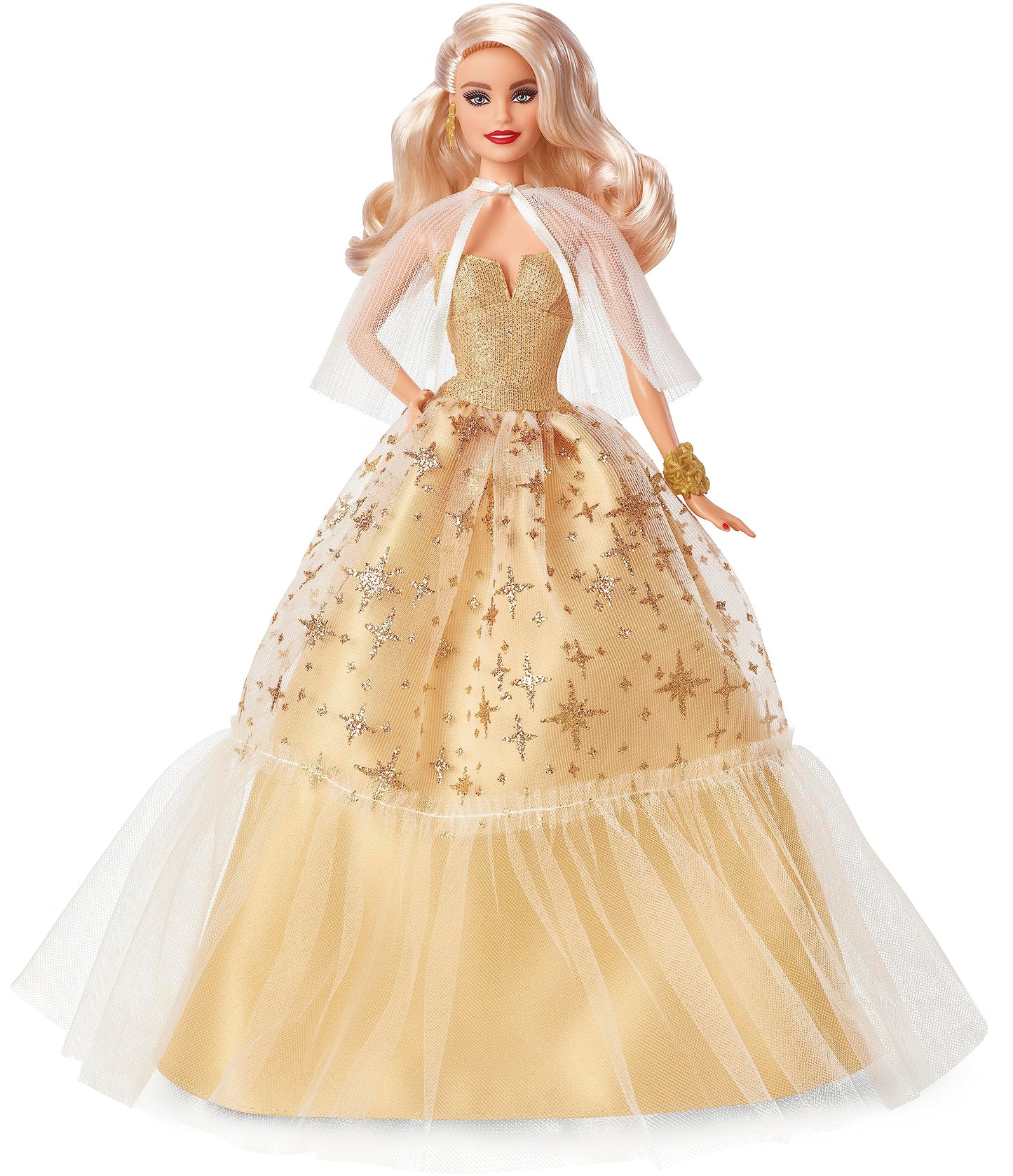 Barbie Signature 2023 Holiday Doll, Blonde Hair Wearing Golden Gown, Collectible with Doll Stand & Certificate of Authenticity
