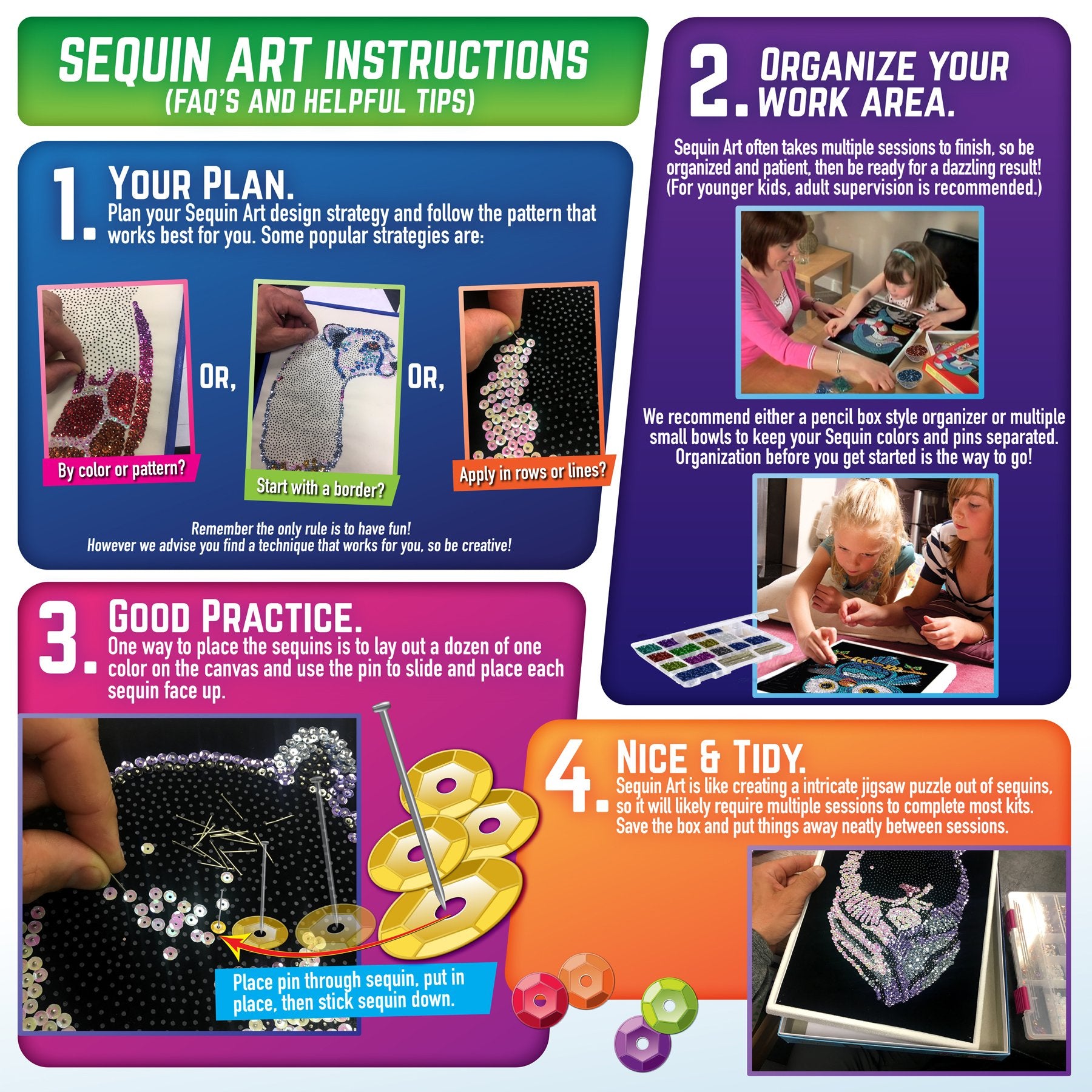 Sequin Art Red, Dolphin, Sparkling Arts and Crafts Picture Kit, Creative Crafts