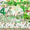 318 Pcs Dinosaur 4th Birthday Decorations for Boy, Dino Roar I'm Four Party Supplies, 20 Serves Include Plates, Cups, Napkins, Backdrop, Tablecloth
