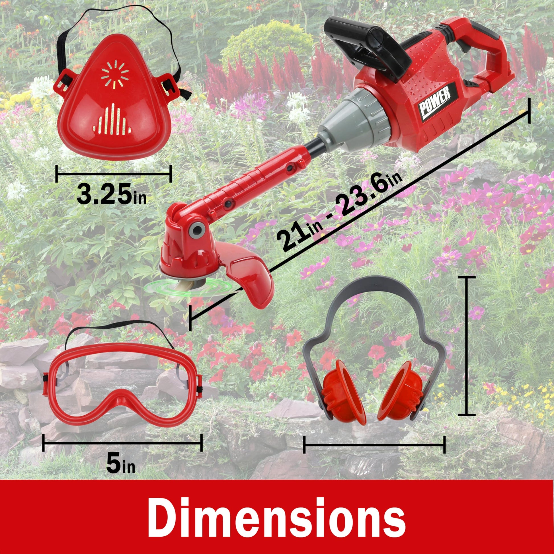 TeganPlay Kids Weed Wacker Toy Hedge Trimmer Yard Tools for Toddler