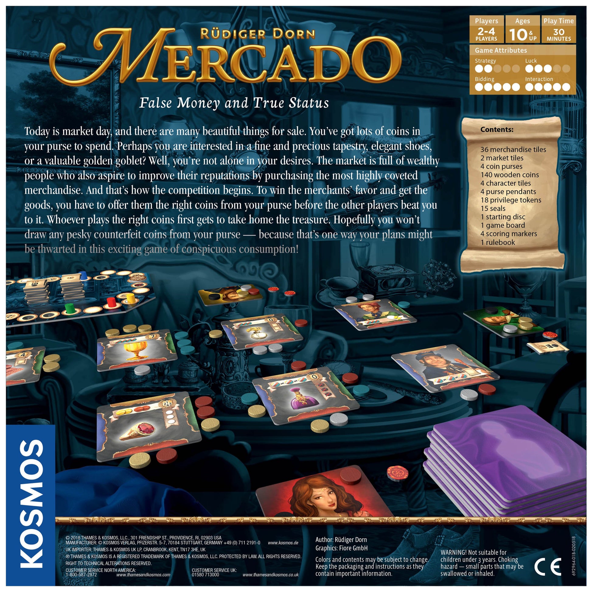Thames & Kosmos Mercado A Family Board Game 2-4 Player | 30 Mins | Bidding | Highly Interactive