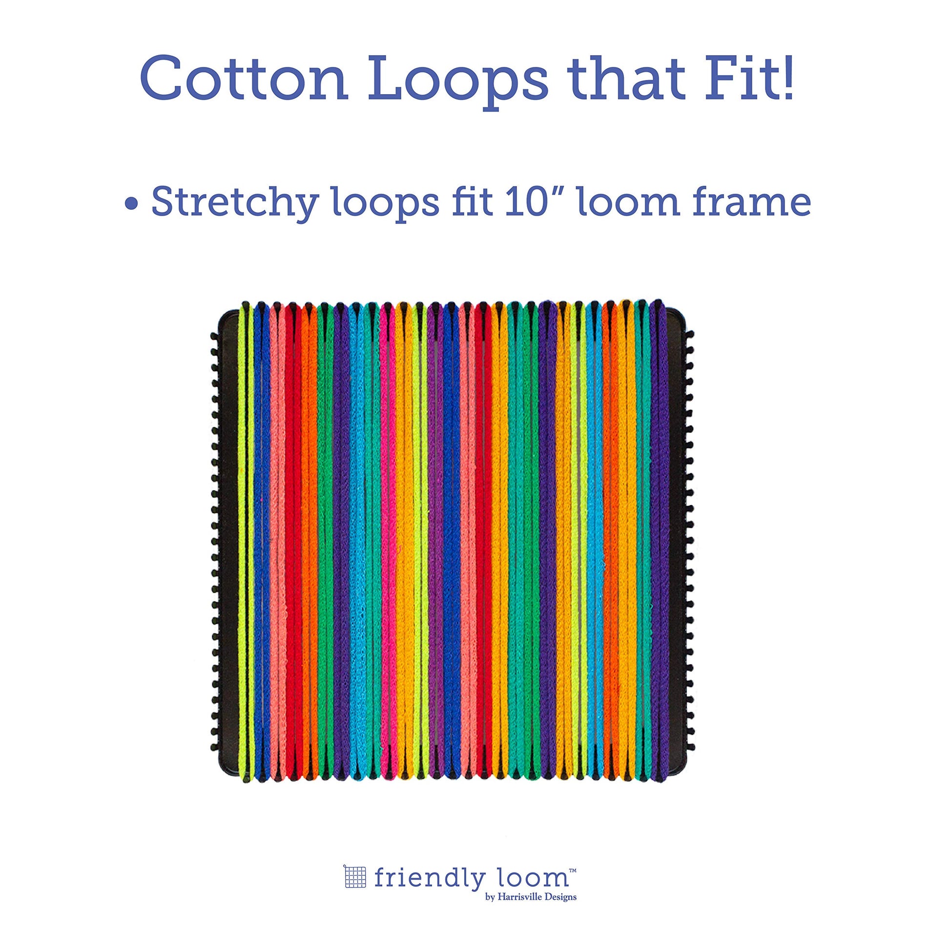 Harrisville Designs Friendly Loom | 10” PRO-Sized Multicolor Potholder Weaving Loops | Craft 2 Cotton Potholders
