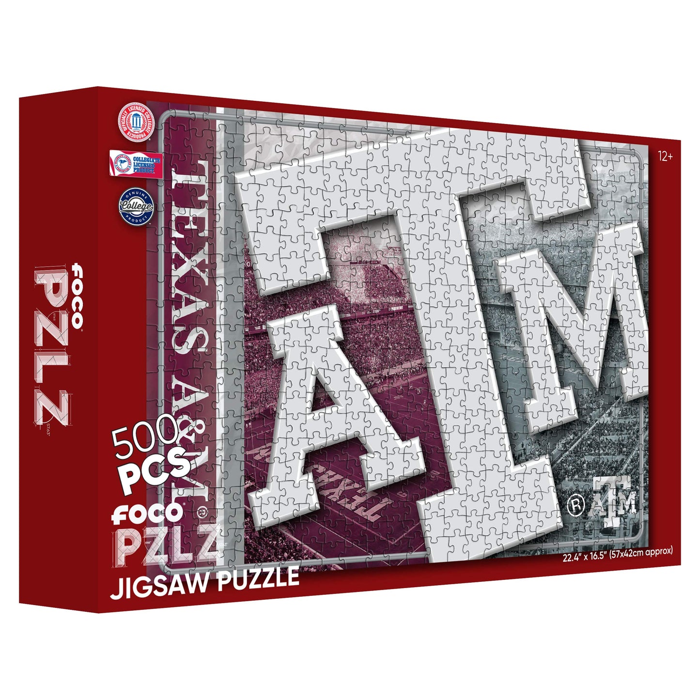 FOCO NCAA Texas A&M Aggies NCAA Big Logo 500 Piece Jigsaw PZLZ