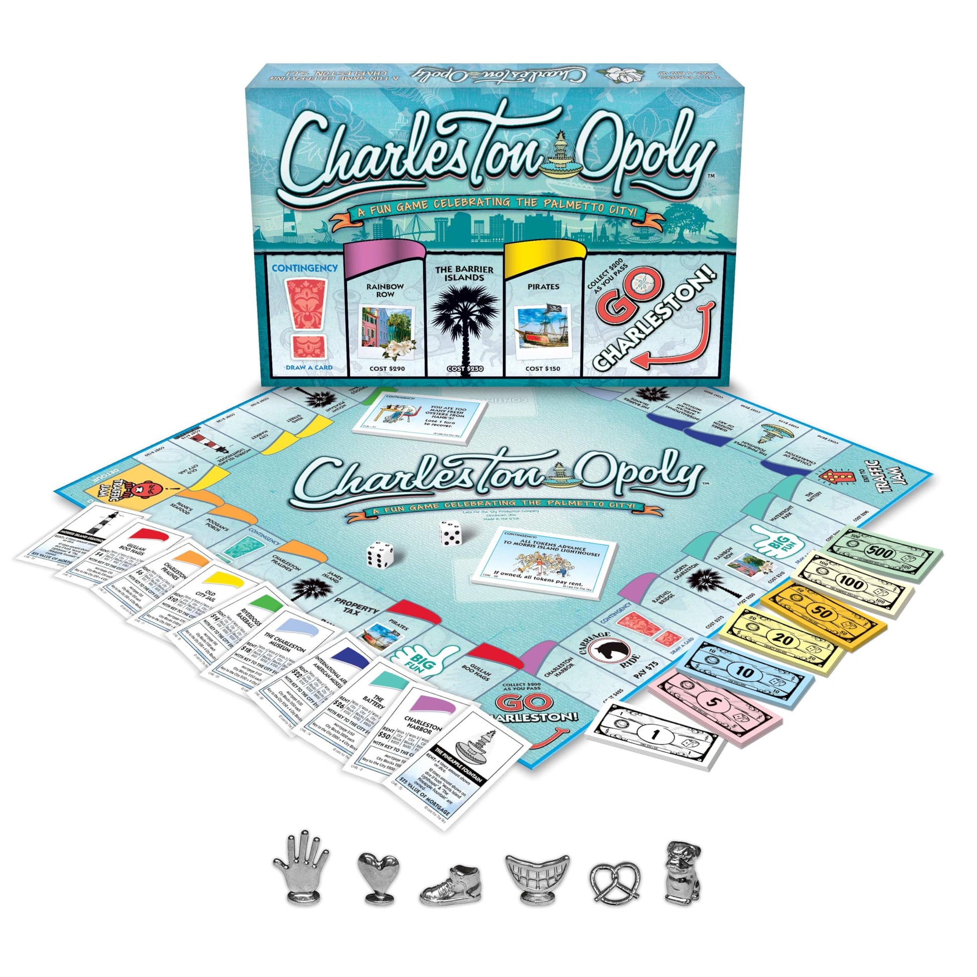 Late for The Sky Charleston-Opoly Board Game - Charleston South Carolina Property Trading Family Game for 2-6 Players, Ages 8+, City Landmarks