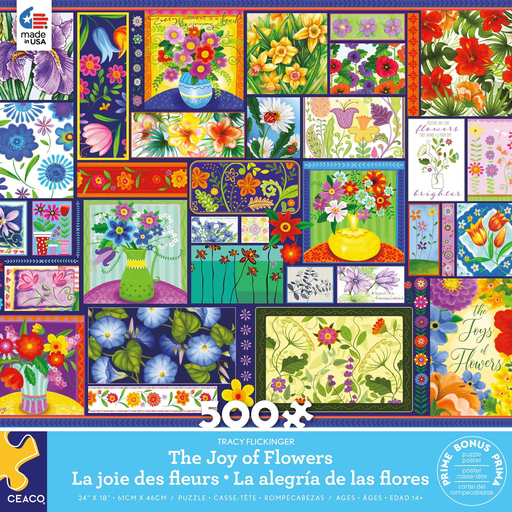 Ceaco - The Joy of Flowers - 500 Piece Jigsaw Puzzle for Adults