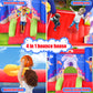 WELLFUNTIME Inflatable Bounce House Jumping Castle Slide with Blower, Kids Bouncer with Basketball Rim, 110x82.5x72.8 Inch Bouncy Castle