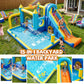 AKEYDIY Inflatable Bounce House, 15-in-1 Big Water Slide Backyard for Kids 3-12, Outdoor/Indoor Jumping Castle with with Jumping Area, Long Slide