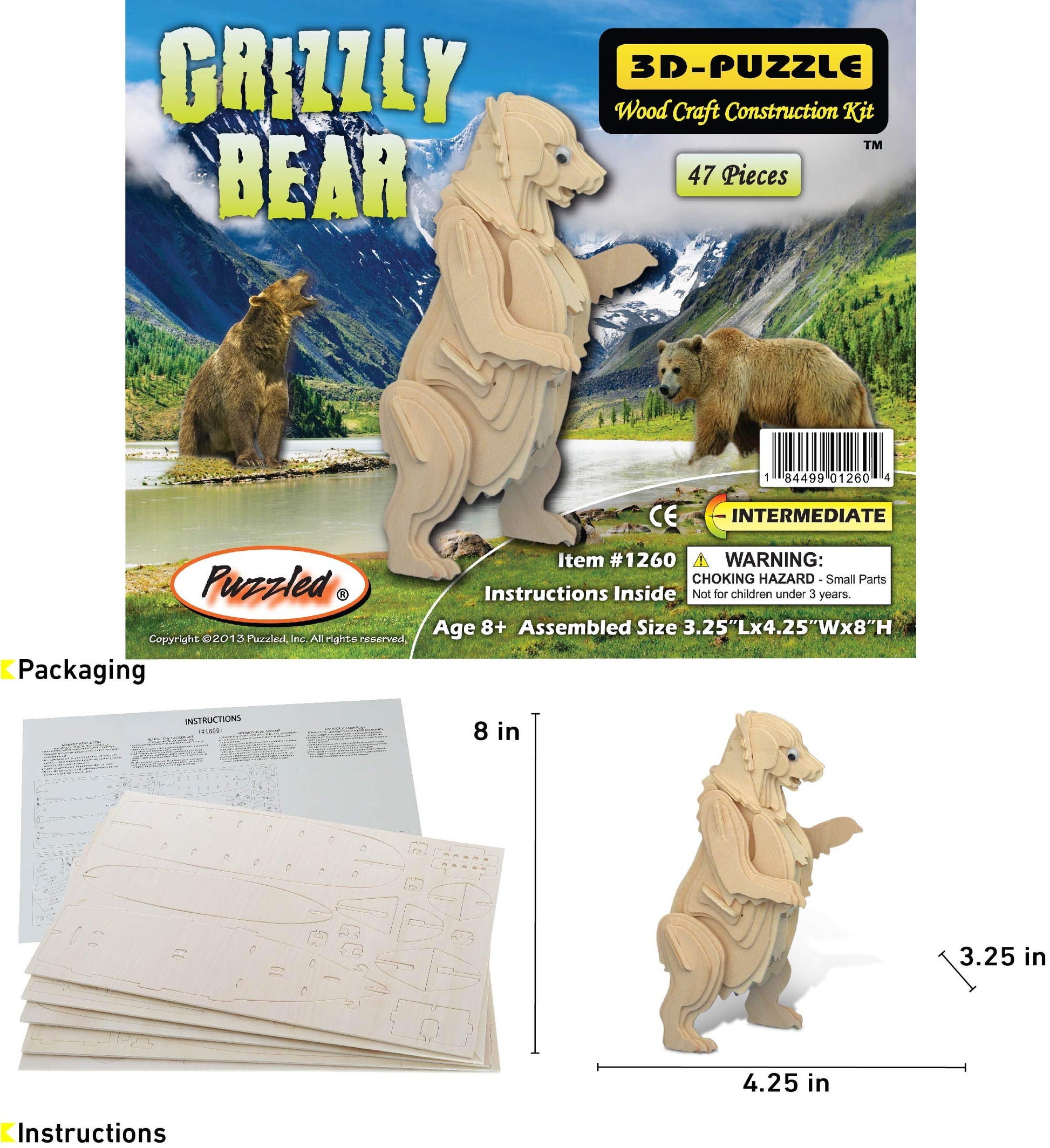 3D Puzzles - Grizzly Bear