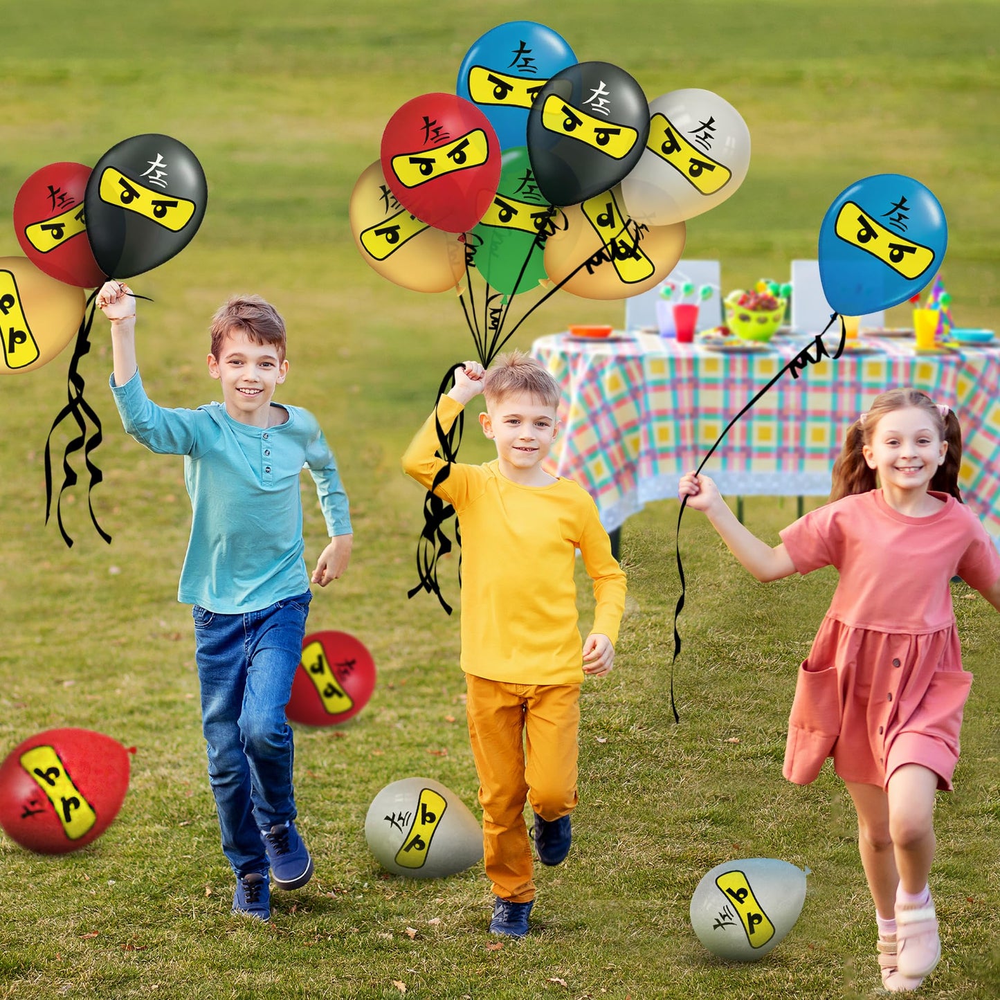 Ninja Superhero 12" Birthday Balloons 30 Pcs Party Decorations Set for Kids