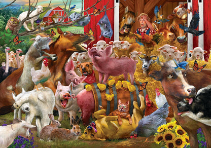 Animal Farm Barnyard 1000 Piece Jigsaw Puzzle for Adults and Kids | Arts and Crafts Project, Interactive Brain Teaser Board, Educational Toys & Games