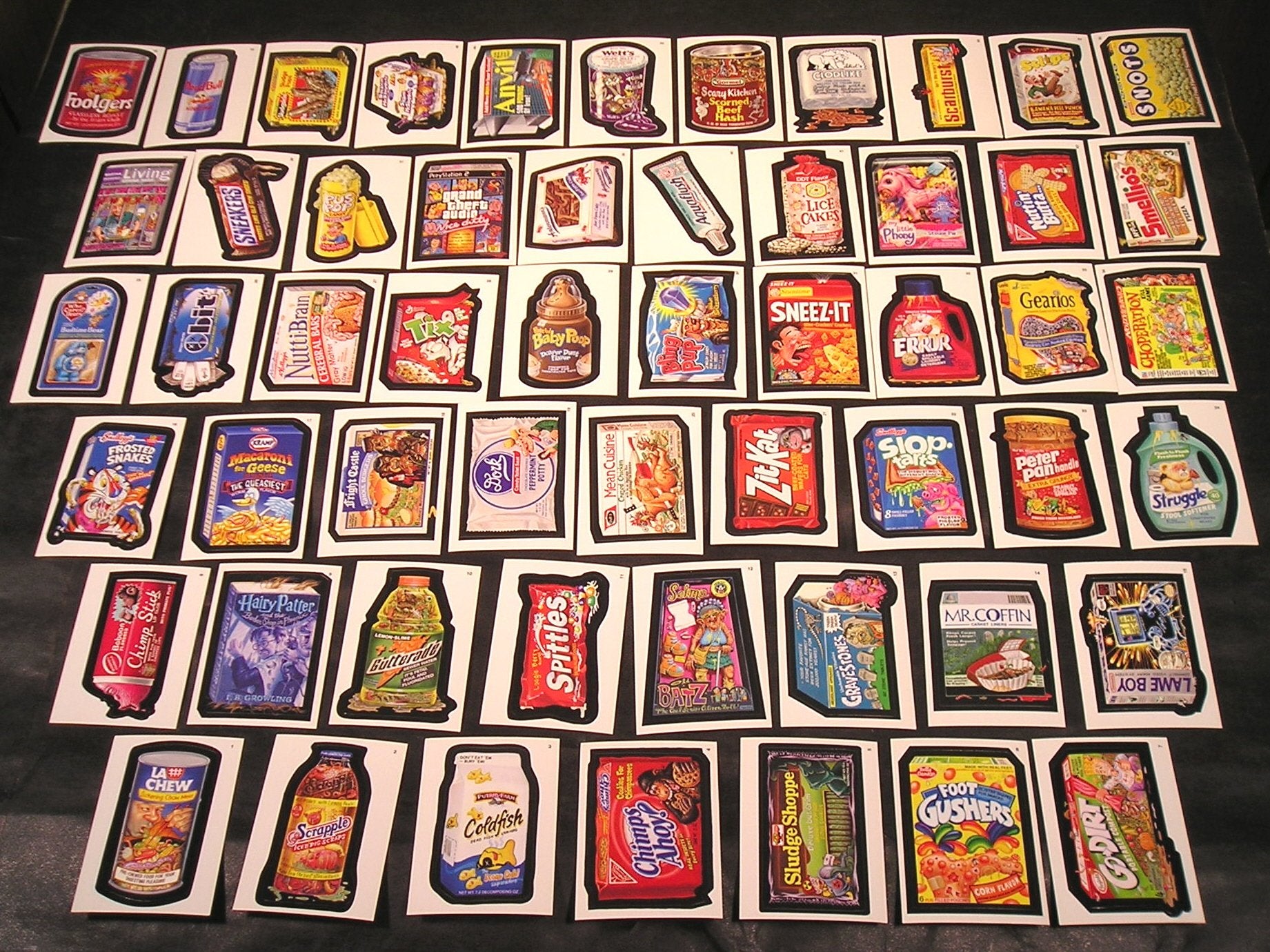 Topps Wacky Packages Series 1 Complete Set of 55 Stickers -Great Product Parodies- Designed After the Classic '70s Sets !!