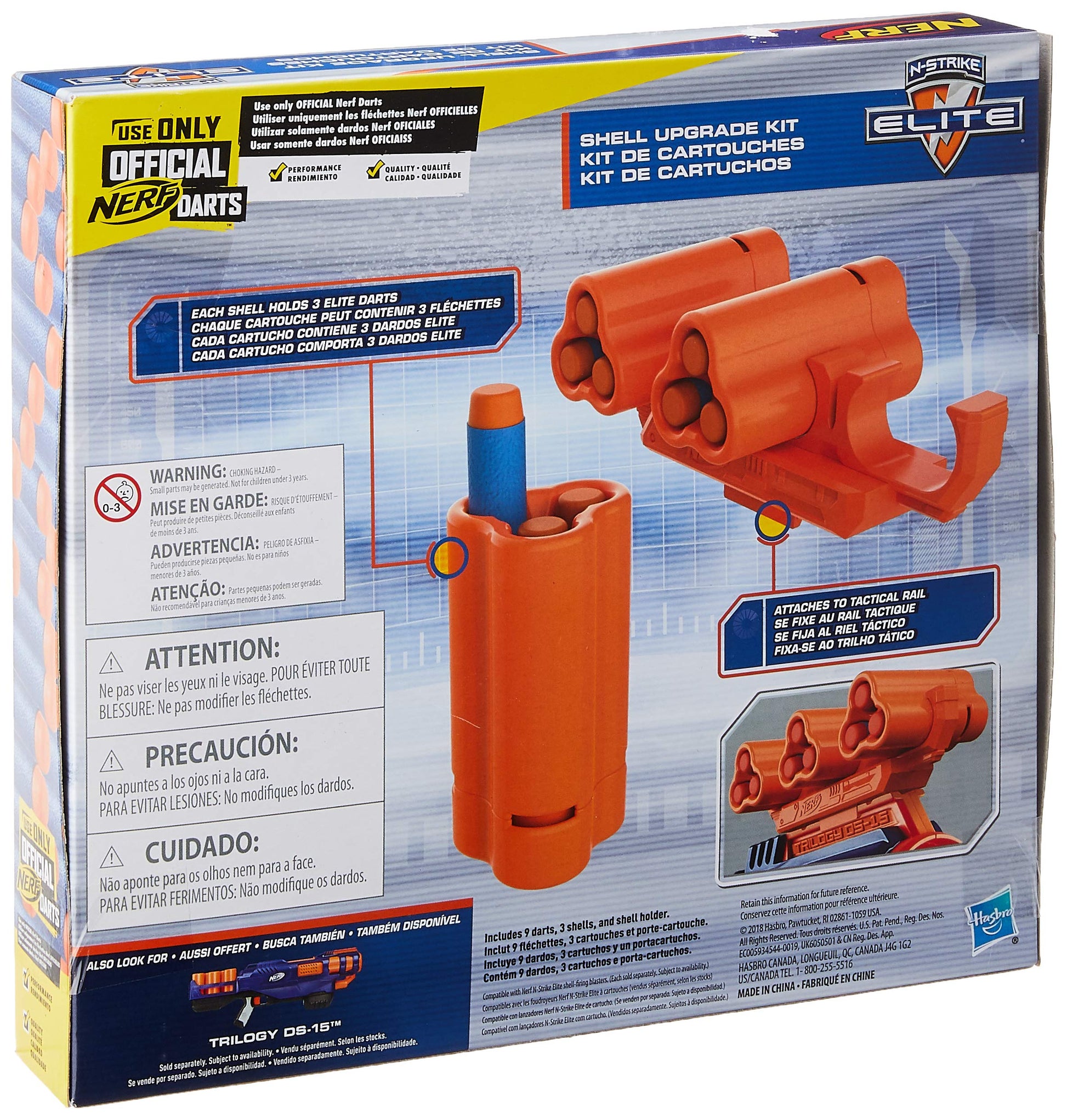NERF Upgrade Kit: 3 Shells, 9 Darts, Shell Holder