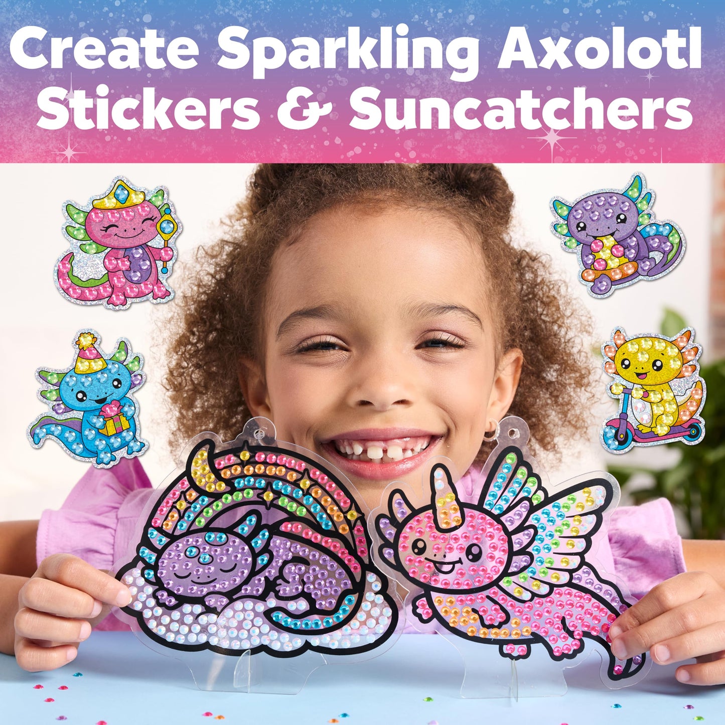 Creativity for Kids Big Gem Diamond Painting Axolotl| Mindful Summer Fun | Great Back to School Activities | Girl Toys and Crafts for Ages 6-8+