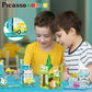PicassoTiles Magnet Tiles Building Blocks 3-in-1 Aquarium Safari Animal & Metro Theme Playset with 24 Character Action Figures Magnetic STEM Learning