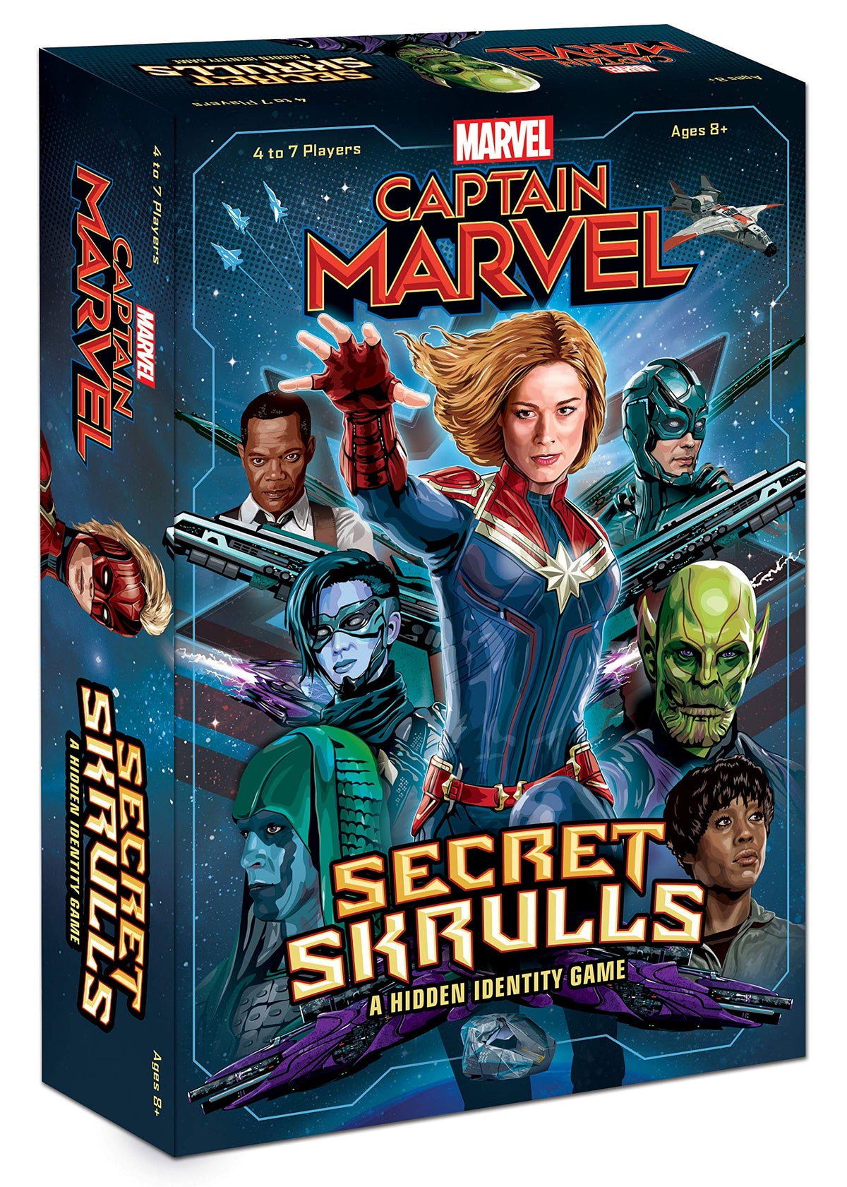 USAOPOLY Captain Marvel: Secret Skrulls Card Game | Hidden Identity Game Featuring Marvel Universe Characters | Officially Licensed Avengers Captain