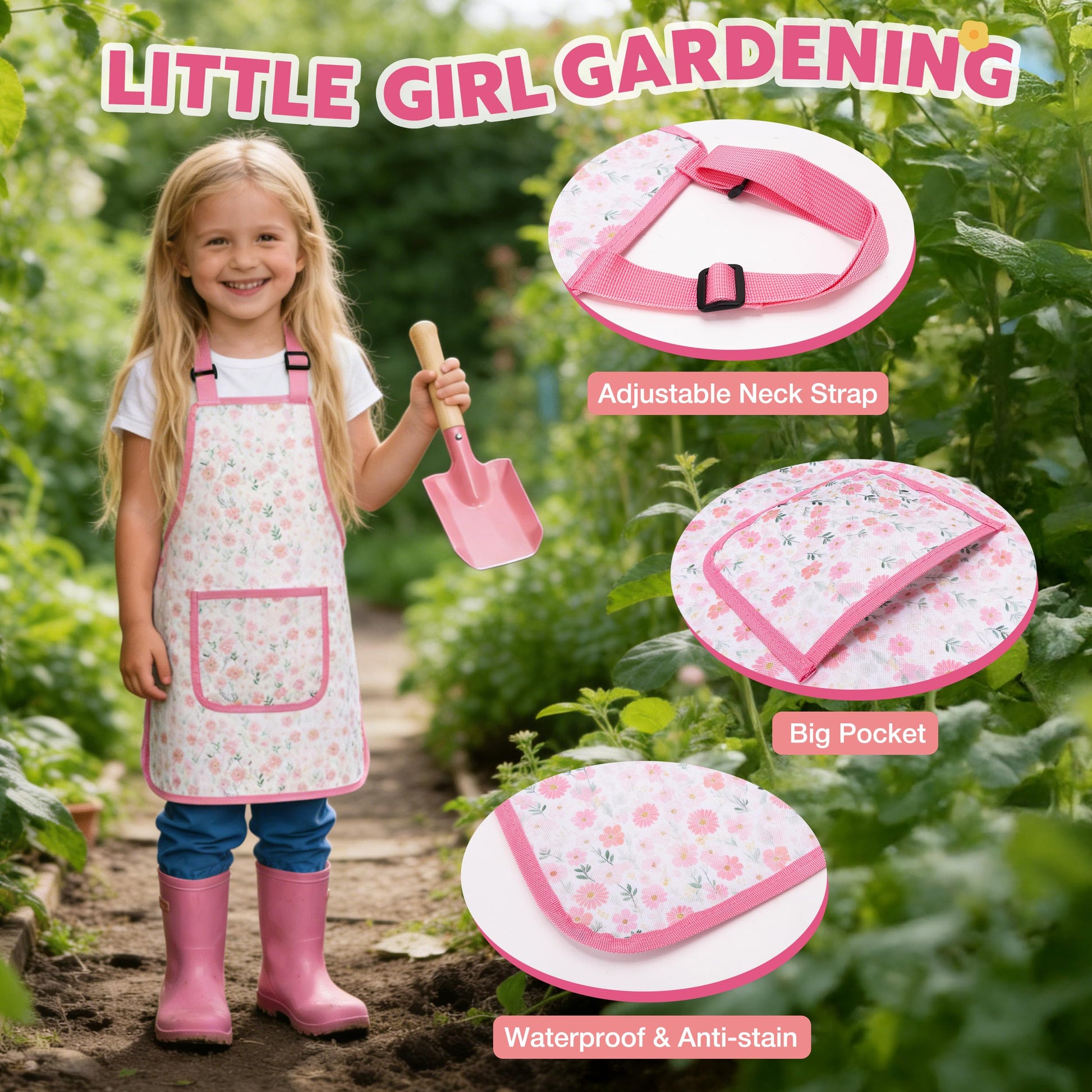 SHALL Kids Gardening Set, New Garden Tools Kit for Kids Toddler Boys Girls