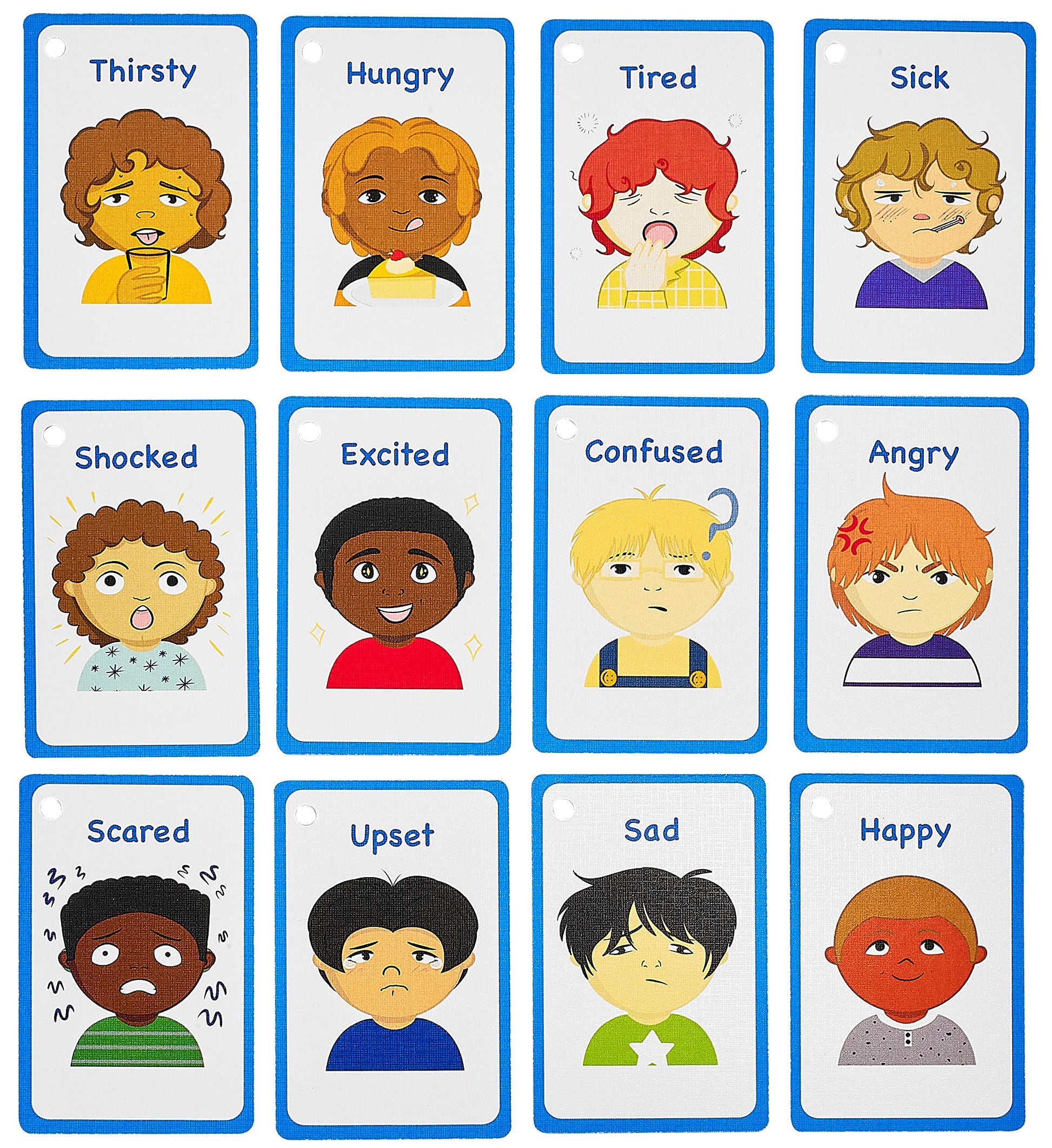 My Feelings and Emotion Boys Flash Cards for Visual aid Special Ed, Speech Delay Non Verbal Children and Adults with Autism, Special Needs ASD ADHD