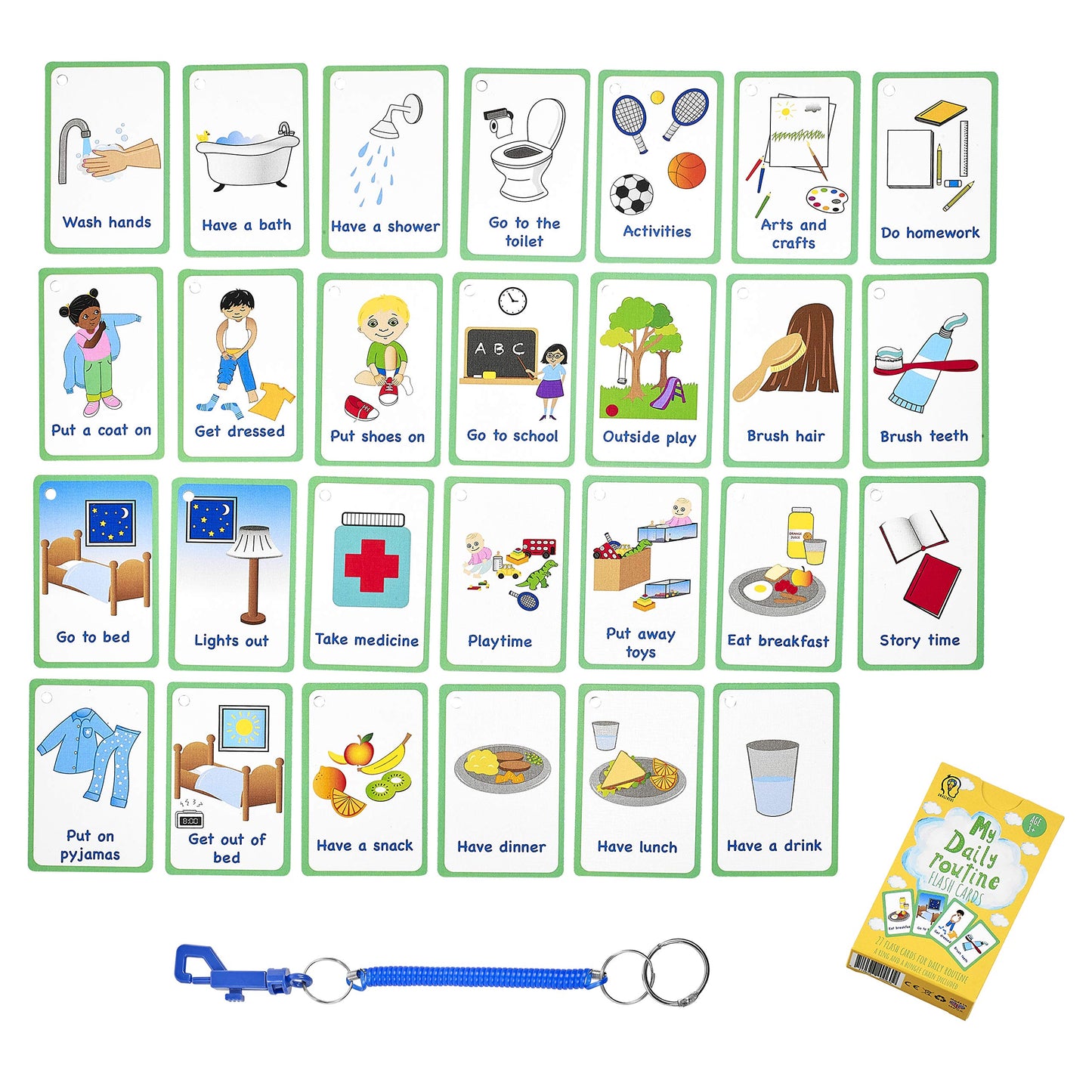 My Daily Routine Cards 27 PECS Flashcards for Visual aid Special Ed, Speech Delay Non Verbal Children and Adults with Autism or Special Needs