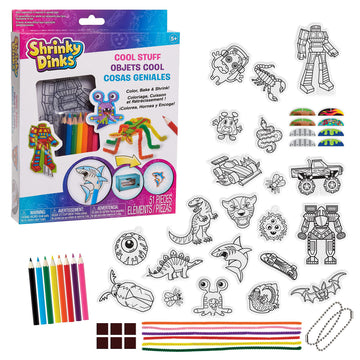 Shrinky Dinks Cool Stuff Activity Set, Kids Art and Craft Activity Set, Kids Toys for Ages 5 Up, Gifts and Presents by Just Play