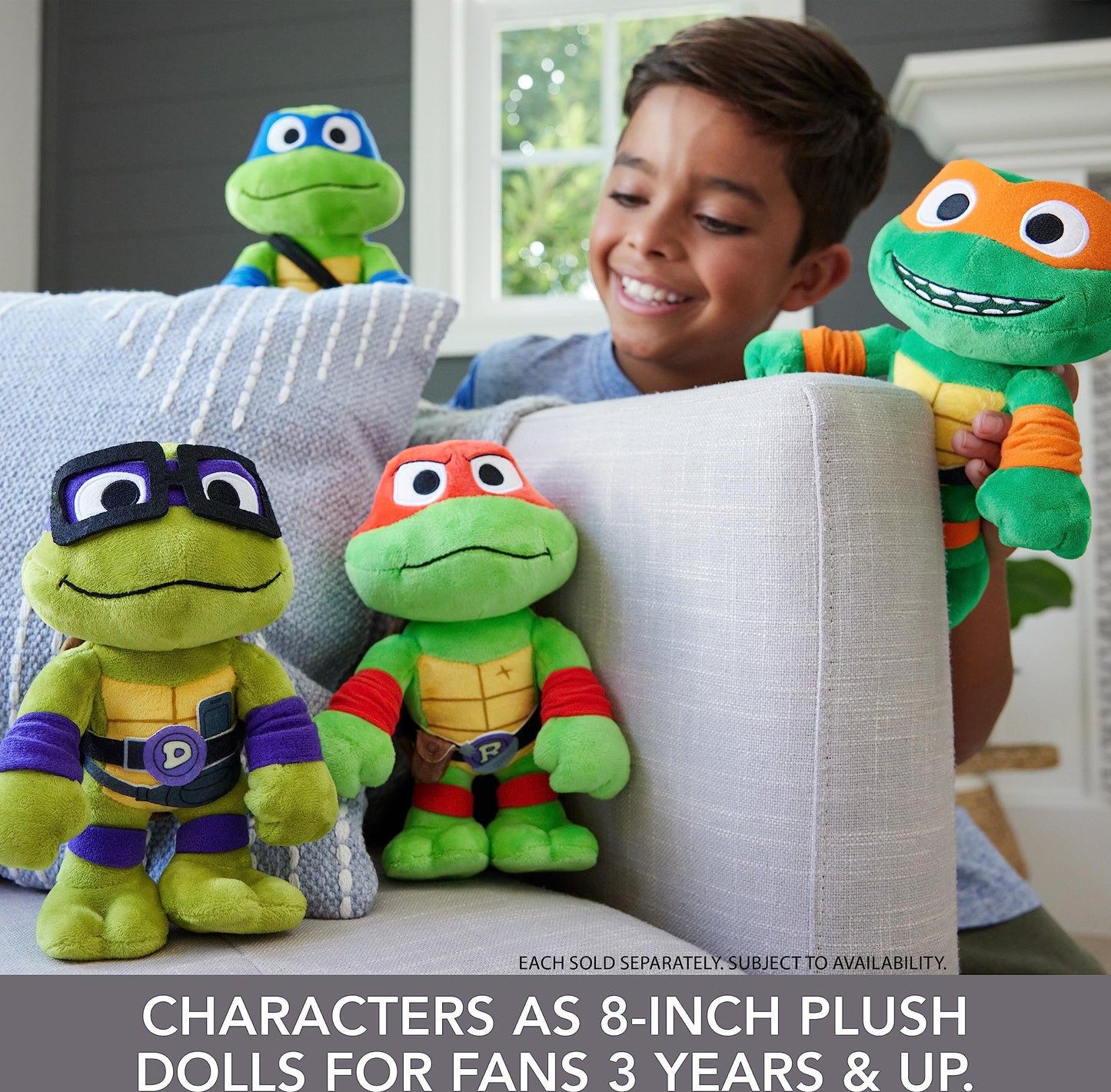 Mattel Teenage Mutant Ninja Turtles: Mutant Mayhem Leonardo Plush Toy, 8 Inch Blue Masked Soft Doll of TMNT Movie Character Leader Leo