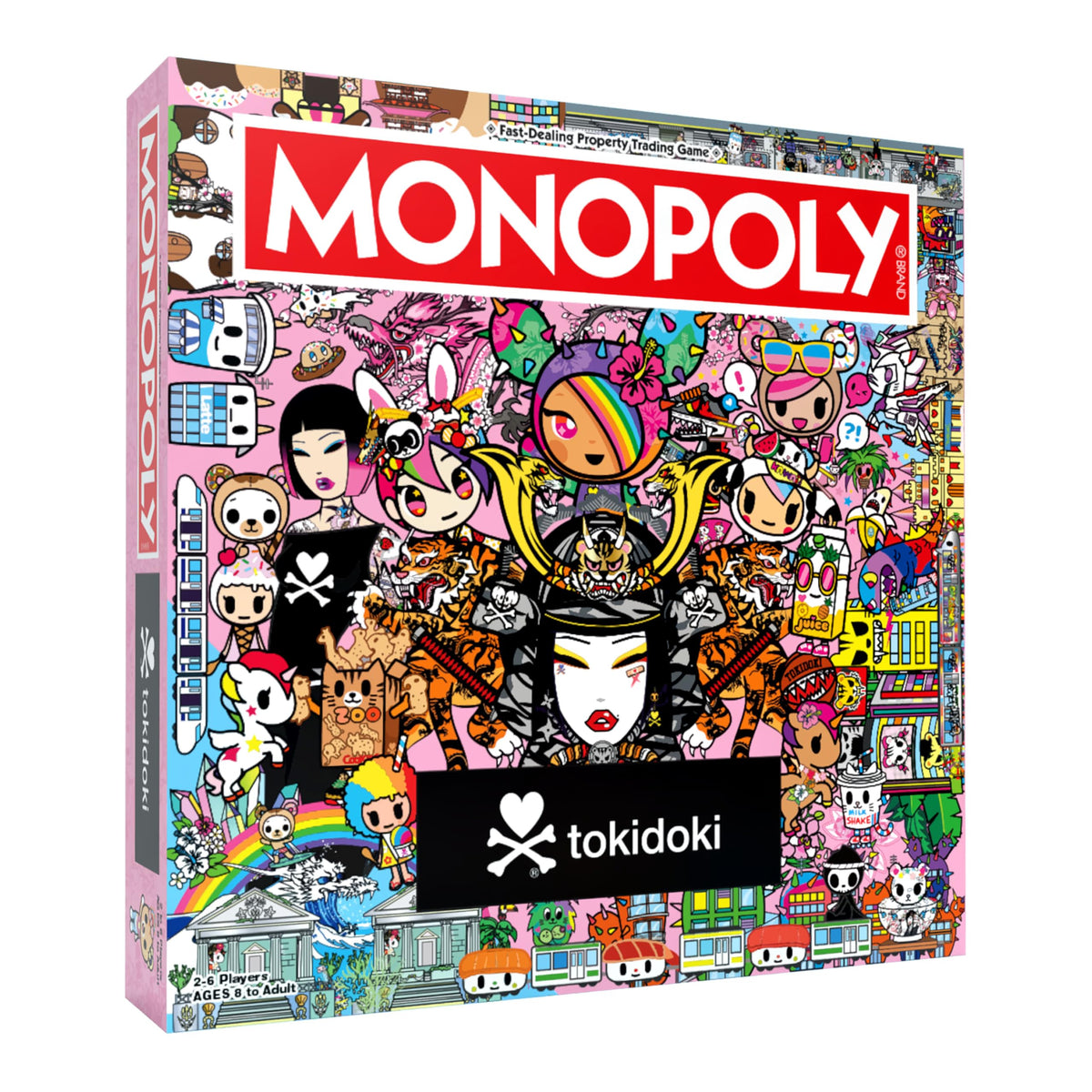 MONOPOLY: tokidoki Board Game, Buy, Sell & Trade Characters like Donutella, Mozzarella, & Stellina, Includes 6 Collectible Mover Tokens - Cactus Dog