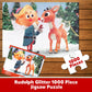 Aquarius Rudolph the Red Nosed Reindeer 1000 Piece Glitter Jigsaw Puzzle for Adults and Teens - 20"x28" Christmas Collectible Gift
