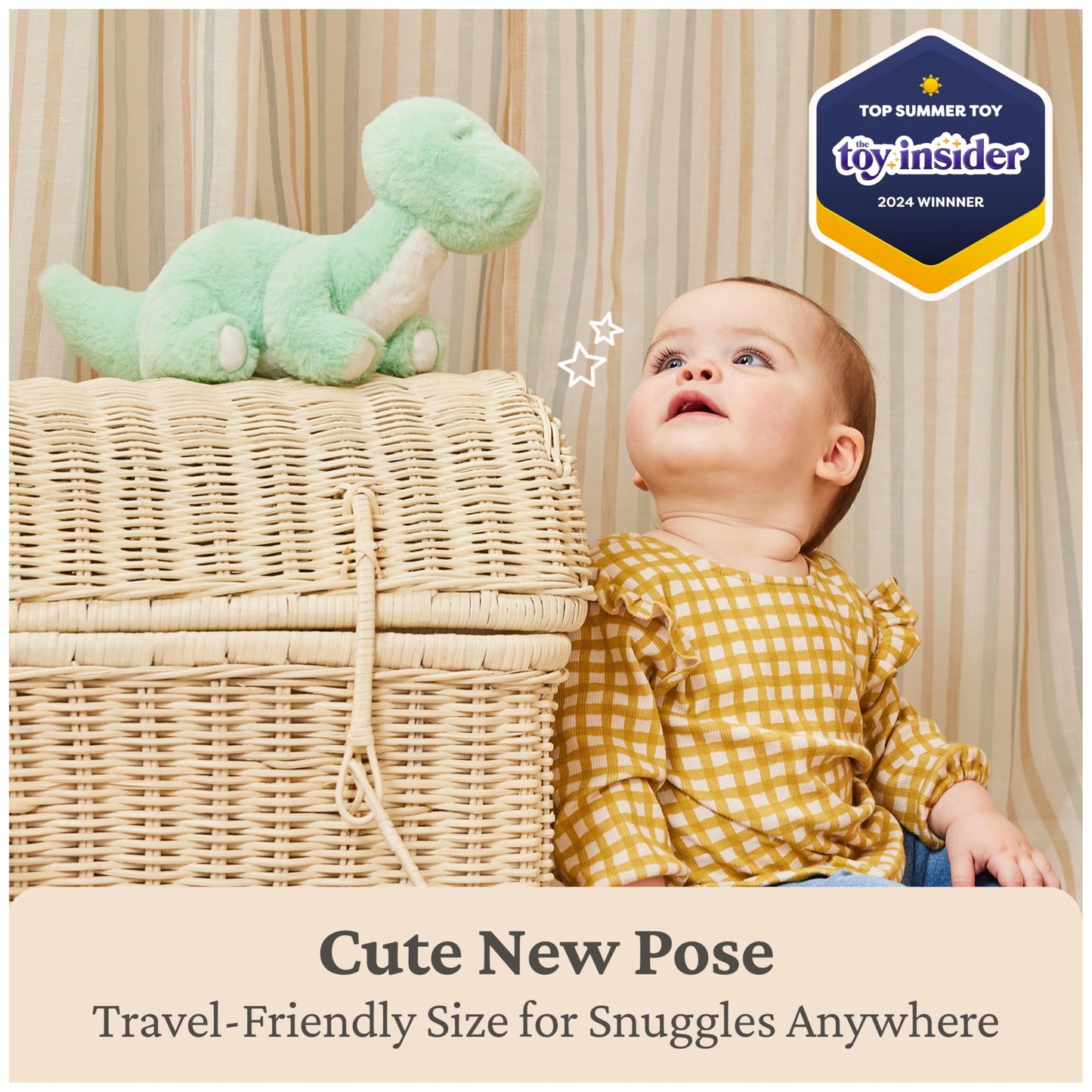 GUND Baby Fern Dino 10-Inch Sensory Stuffed Animal for Ages 0+
