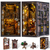 Wimlade DIY Book Nook Kit, Miniature Book Nook kit, Wooden 3D Puzzle Bookend Bookshelf Insert Decor, Halloween/Christmas Decorations/Gifts for Adults